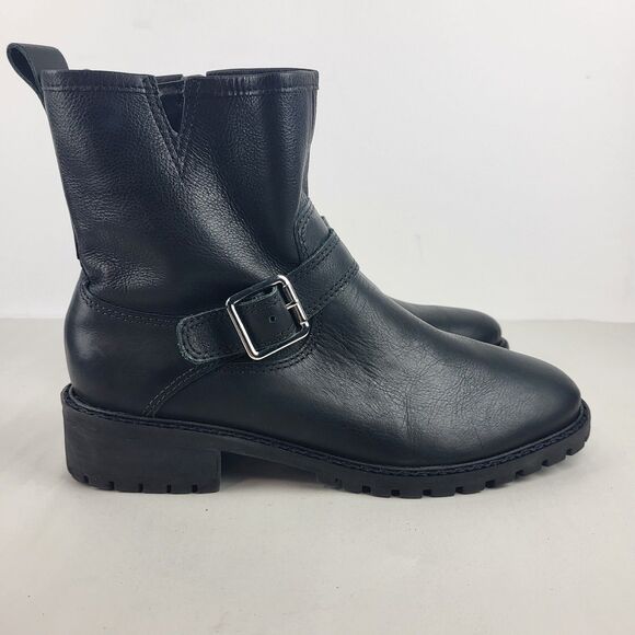 Lucky Brand Kenadie Women's Riding Ankle Boot Black Leather Size 10 M - Picture 6 of 16